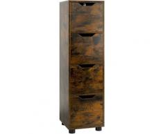 mobile bagno mobile bagno laterale mobile comò credenza con 4 cassetti - Homfa