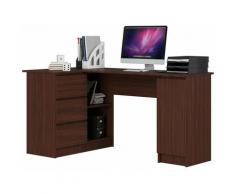 Abamihome - Scrivania Moderna, Scrivania Ufficio Angolare con 3 Cassetti 1 Anta 155x77x85 - Colore: