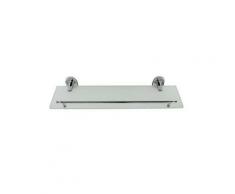 Mensola In Vetro Per Bagno Acciaio Satinato Fissaggio A Parete Muro 50Cm 69198