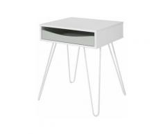 SoBuy Tavolino da Divano con cassetto Rimovibile Comodino Piccolo Bianco L41*P35*A51 cm FBT82-W