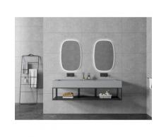 Doppio lavabo sospeso TWG16 in colata minerale (Solid Surface) - colore selezionabile - console in