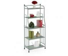 Scaffale in Metallo, HxLxP: 133 x 56 x 28 cm, Mobiletto Cucina e Bagno, 5 Ripiani, Mensole