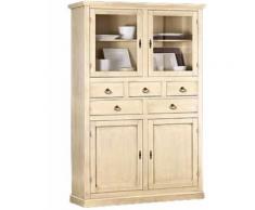 DISPENSA 4 PORTE E 5 CASSETTI LACCATO AVORIO PATTINATO L 120 P 41 H 187 - Mobili 2g