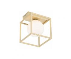 Qazqa - Lampada da soffitto aniek - Design - Acciaio,Vetro - Oro/Ottone/Bianco - Quadrato Max. 1 x