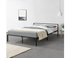 Struttura Letto in Metallo con Testiera Bassa 160 x 200 cm Letto Matrimoniale / 2 Piazze - Nero