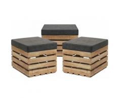 Grandbox - Panca contenitore in Legno 37x40x50 Sgabello con coperchio, imbottito, Cassapanca con