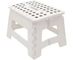 Sgabello pieghevole, top bianco 22 cm