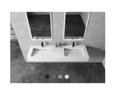 Doppio lavabo sospeso TWG16 in colata minerale (Solid Surface) - colore selezionabile - console in