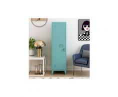 Armadio in metallo 3 scomparti verniciati a polvere 137 cm x 38 cm x 38 cm con schedario blu - blu