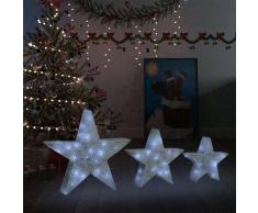 Vidaxl - Decorazioni di Natale Stelle 3pz Bianco led per Interni Esterni Bianco
