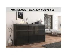 Riga | Cassettiera moderna lucida per camera da letto/soggiorno/ufficio 40x120x98 cm | 3 cassetti |
