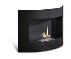 Camino a Bioetanolo da Parete 63x15,5x45 cm Nero Opaco