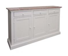 Dmora - Credenza classica a 3 ante e 3 cassetti, Buffet da cucina, Madia con scaffali e ripiani,