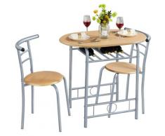 Set Tavolo e 2 Sedie Sala da Pranzo Cucina Salvaspazio Moderno Set Mobili da Balcone Bar per 2