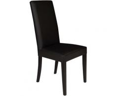 Sedia classica in legno ed ecopelle, per sala da pranzo, cucina o salotto, Made in Italy, cm