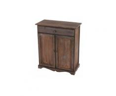 Credenza cassettiera in Legno di paulonia con cassetto sportelli stile Vintage