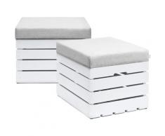 Panca contenitore in Legno 37x40x50 Sgabello con coperchio, imbottito, Cassapanca con Vano