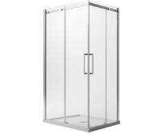 Box doccia vetro trasparente 8 mm con easyclean h 200 mod. Prime Corner 70x110 cm versione sinistra