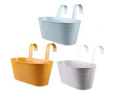 Set di 3 vasi da fiori sospesi con ganci per la decorazione della parete del balcone