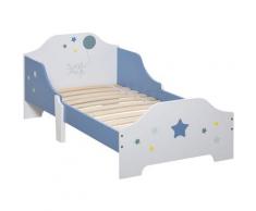 Letto Basso per Bambini di +3 Anni con Sponde Blu e Bianco - Homcom