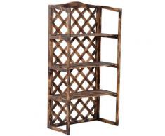 Outsunny - Scaffalatura Fioriera per Piante a 3 Ripiani in Legno di Abete, 80x40x150cm