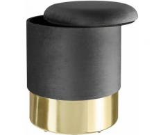 Sgabello Sarina - Sgabello imbottito effetto velluto, pouf, sgabello