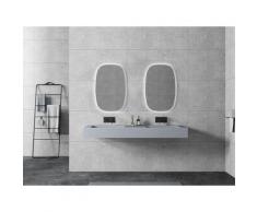 Doppio lavabo sospeso TWG16 in colata minerale (Solid Surface) - colore selezionabile - console in