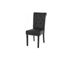 Set di 2 sedie Chesterfield in Ecopelle per Sala Pranzo con piedi in legno