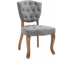 Nova - Sedia Pranzo in Tessuto e Legno Stile Vintage Poltroncina Salotto vari colori colore : Grigio