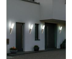 Set di 4 lampade da parete per esterni in acciaio inox faretti per percorsi da giardino luci per