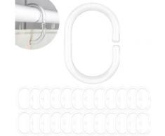 Anelli per tende da doccia trasparenti, confezione da 24, diametro 4,6 x 2,9 cm, per aste per tende