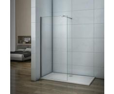 Box Doccia Walk In Parete Fissa Barra Stabilizzatrice 90cm Vetro Temperato Trasparente Anticalcare