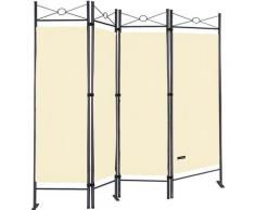 Deuba Paravento Lucca 180x163cm 4 pareti flessibili Divisorio versatile Crema