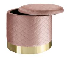 Sgabello Coco - Pouf imbottito effetto velluto, pouf, sgabello - rosa