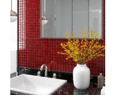 Piastrelle Mosaico Autoadesive 11pz Rosso 30x30 cm Vetro