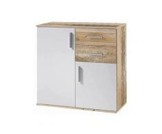 Mobile Madia con Cassetti Ante 2 Ripiani Mobiletto Credenza Cucina Bagno Moderna