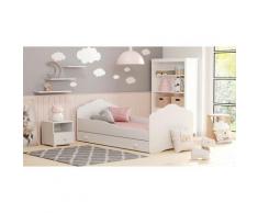 Dmora - Letto singolo per bambini, Lettino con cassettoni, Lettino per cameretta e tesiera a
