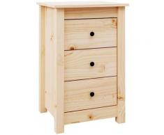 Comodino 40x35x61,5 cm in Legno Massello di Pino vidaXL - Marrone