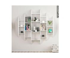 Home Mania - Libreria Alvino Scaffale, Mobile da Parete - con Ripiani - da Salotto, Studio - Bianco