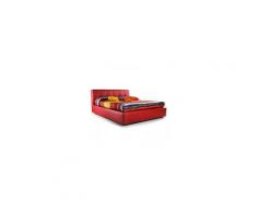 Letto Contenitore 1 Piazza E Mezza 120X190Cm In Ecopelle Rossa
