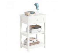 Tavolino da divano, tavolino da salotto o soggiorno, con cassetto,Bianco FBT46-W - Sobuy