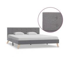 Letto in Tessuto Grigio chiaro con Rete Imbottito Moderno varie dimensioni dimensioni : 160x200 cm