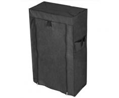 Armadio guardaroba e scarpe in acciaio tessuto 60 x 30 x 108 cm nero con porta avvolgibili
