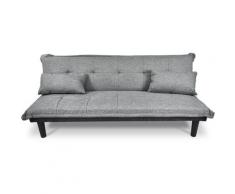 Divano letto clic clac mod. Russell in tessuto grigio chiaro