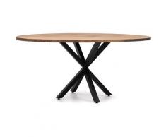 Box Furniture - Tavolo da pranzo ovale gamba a stella 160x80x75cm legno nero finitura vintage stile