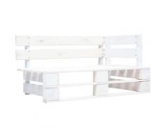 Panca da Giardino Angolare con Pallet in Legno da Esterno vari colori colore : bianco