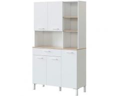 Mobile credenza cucina moderno BIANCO+ROVERE 5 ante cassetto 108 X 40 X 186 cm 0F9950A