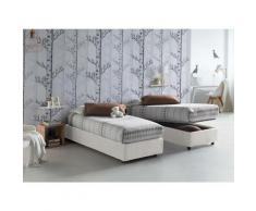 Talamo Italia Letto contenitore Singolo Silvia Sommier, Made in Italy, Letto con rivestimento in
