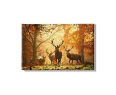 Homemania - Quadro Cervo - Animali - per Soggiorno, Camera - Multicolore in Poliestere, Legno, 45 x