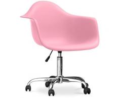Sedia da Ufficio Weston Stile Scandinavo Design Premium con ruote Rosa - Acciaio, PP, PPa, Metallo,